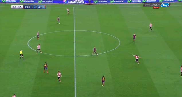Neben Messi boten sich die Aufbauspieler des Mittelfelds von Athletic immer wieder an und zogen Barcelona damit auseinander.